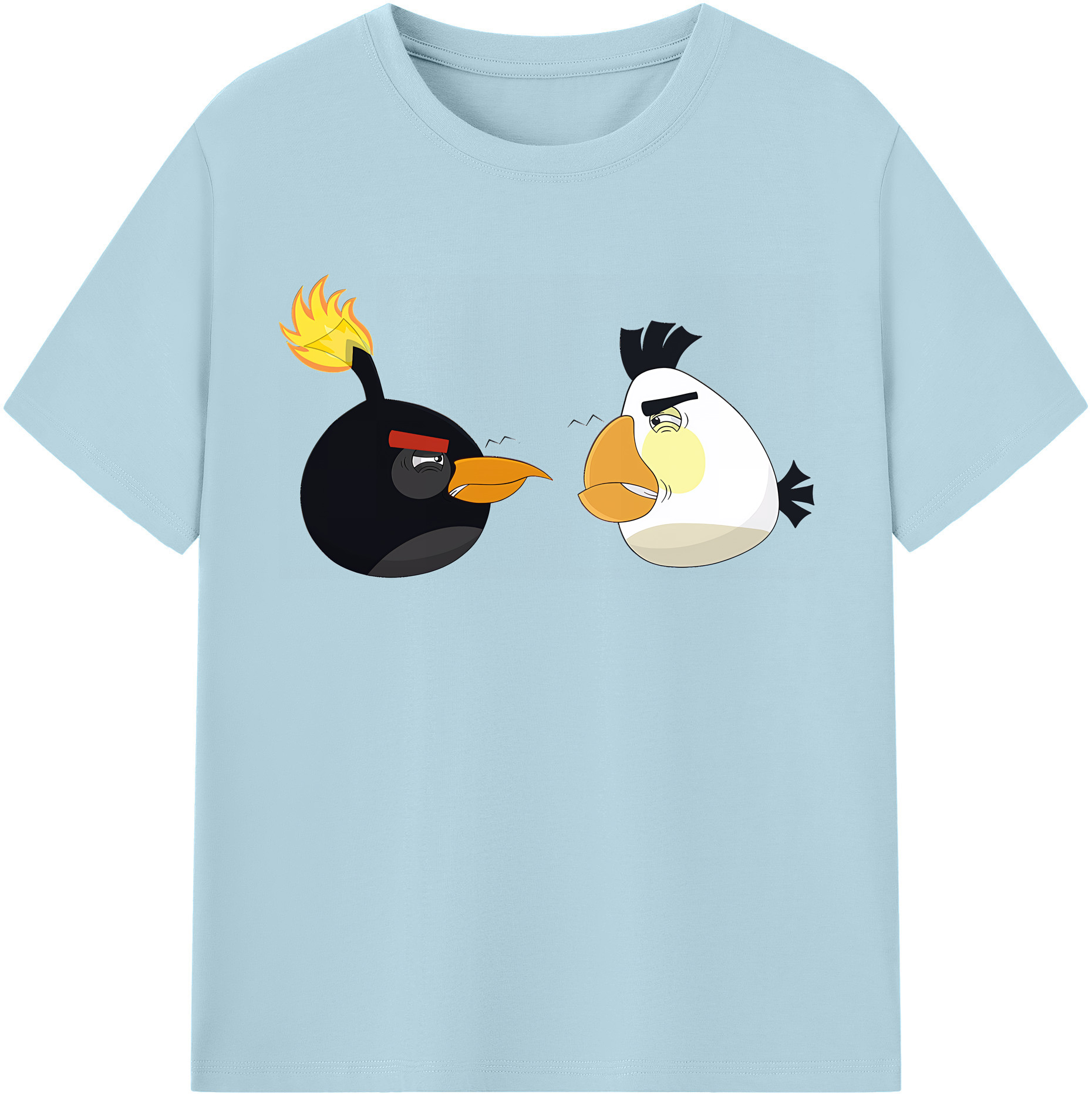 （画像用） Angry Birds アングリーバード 綿100％半袖Tシャツ（フロントプリント）